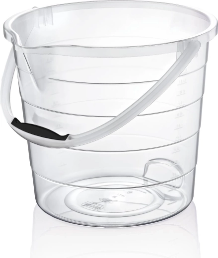 Skaidrus plastikinis kibiras 15 l su matavimo skale