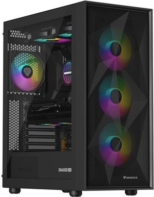 Computer case genesis diaxid 605 argb midi tower usb-c black