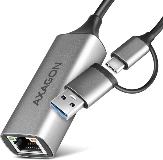 Axagon ade-txca gigabit ethernet adapter usb‑c/usb‑a 3.2 gen 1 with automatic installation