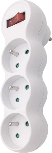 Solight socket adapter with adjustable support, 3 sockets, white