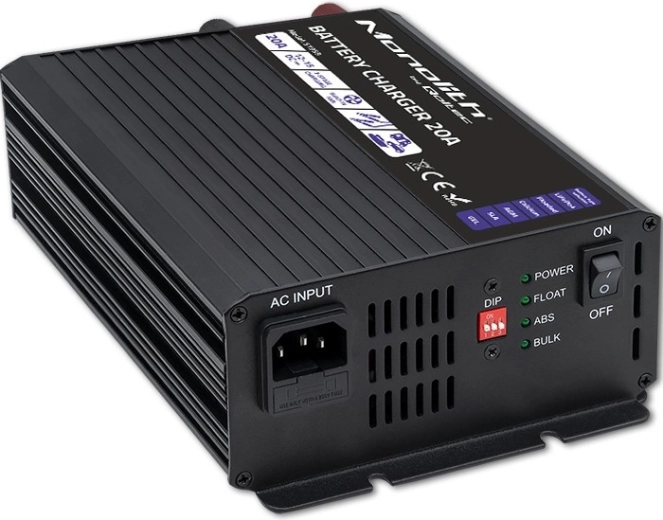 Išmanusis įkroviklis MONOLITH LiFePO4, AGM, GEL ir SLA akumuliatoriams 12 V 20 A