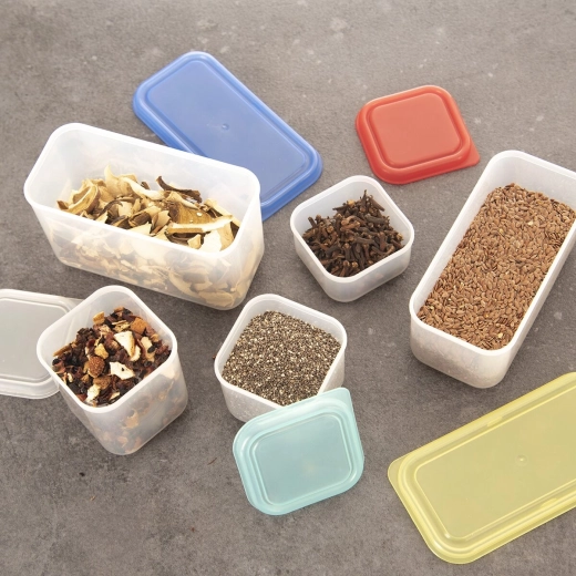 Assorted colors for easy identification of contents