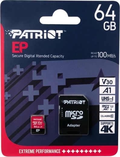 Patriot EP A1 microSDXC kortelė 64 GB V30