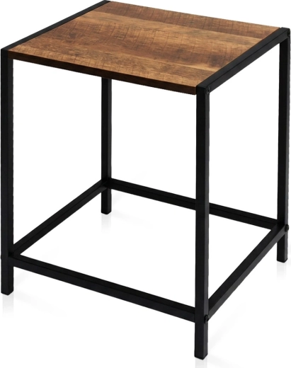 Kompaktiškas metalinis šoninis staliukas su MDF stalviršiu 32,5 × 28 × 37,5 cm
