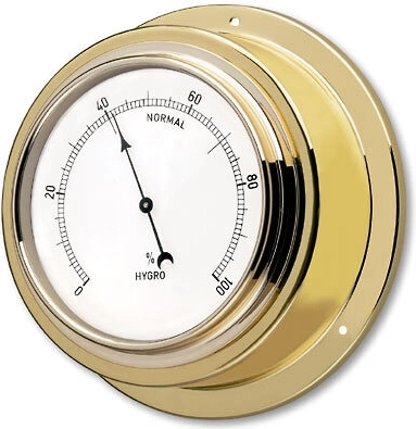 Mechanical Hygrometer in Polished Brass TFA for Built-in Installation