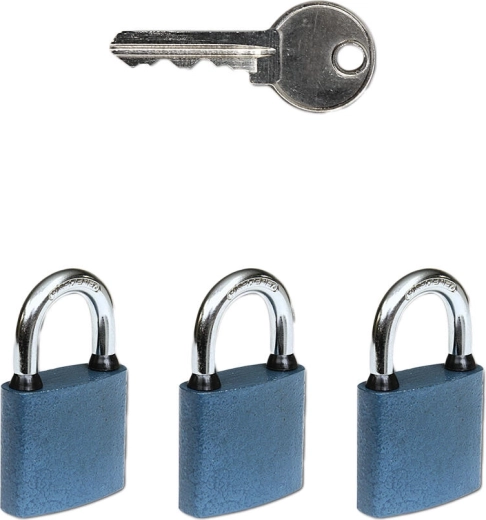 OVAL 38 Padlocks – set of 3 keyed alike
