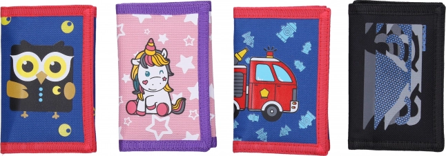 Piniginė su lipnia juostele (Velcro) 12,5 × 25 cm – įvairių motyvų mišinys