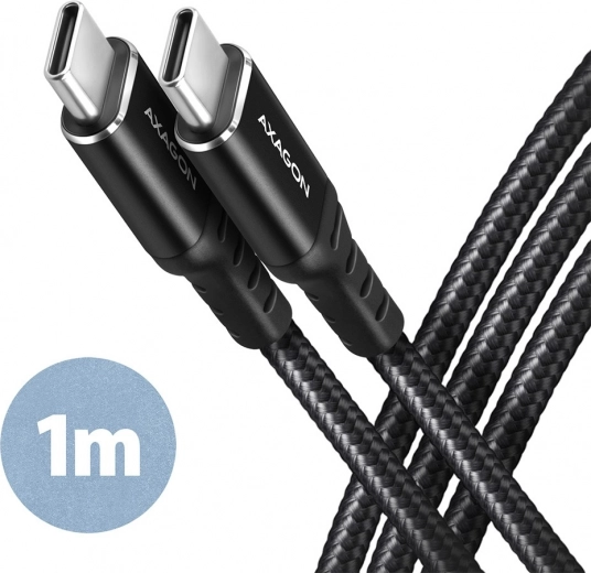 USB‑C į USB‑C kabelis 1 m, Power Delivery 60 W, 3 A, juodas
