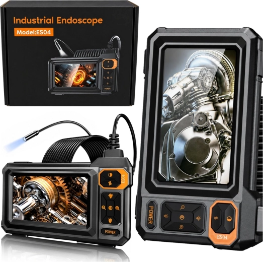 Inspection endoscope camera with 4.3" LCD and 8 LEDs (IP67)
