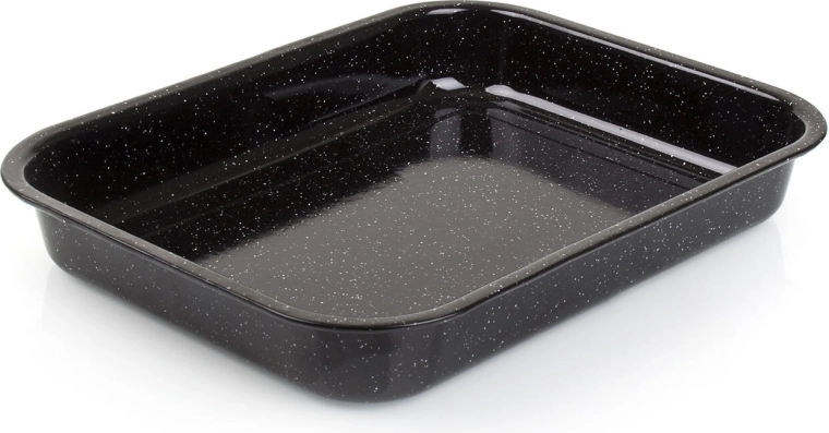 Culinaria Black Enamel Baking Dish 34 × 26 × 5 cm, Black