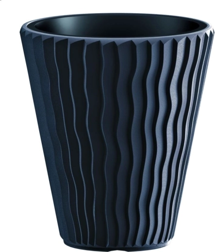 Sandy planter with insert, anthracite, 29.7 cm