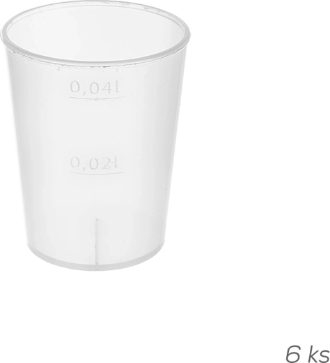 Skysčių matavimo indelis 50 ml iš UH plastiko (6 vnt.)