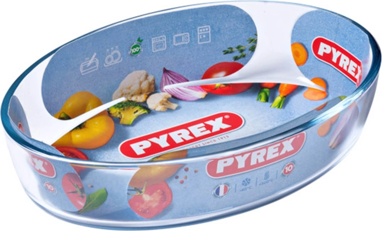 Ovalus kepimo indas PYREX 1,6 l iš stiklo 26 × 18 × 6 cm