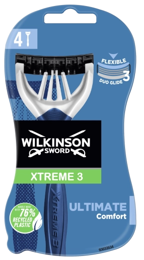 Wilkinson Xtreme3 Ultimate Plus vienkartiniai skutimosi skustuvai (4 vnt.)