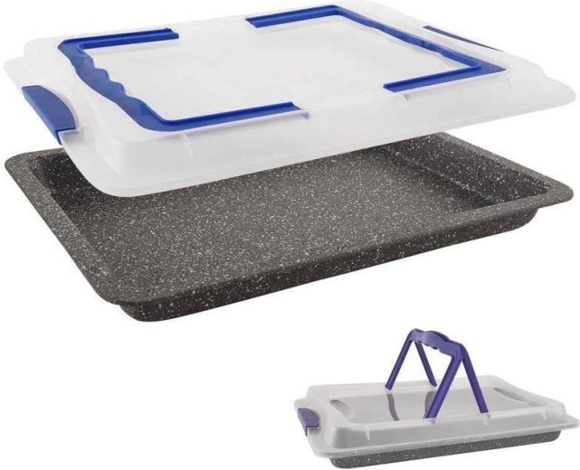 Granite baking pan with lid 43 × 29 × 7 cm