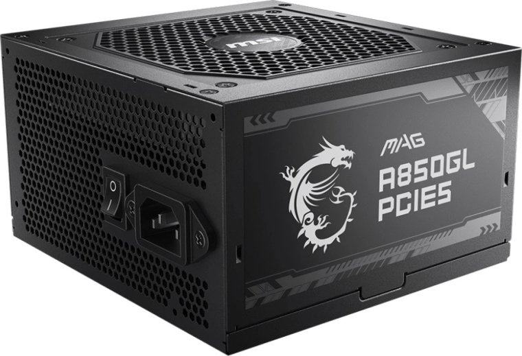 Maitinimo šaltinis MSI MAG A850GL PCIe5 850 W 80 PLUS Gold, pilnai modulinis
