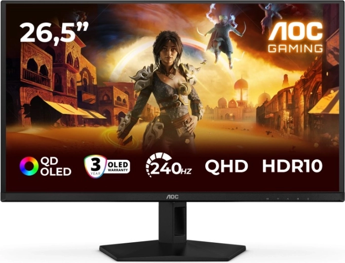 Gaming monitor 26.5" QD‑OLED 240 Hz with HDMI and DisplayPort