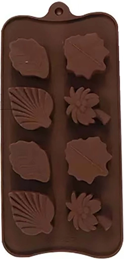 Orange silicone leaf mold 21 × 10.5 × 1.5 cm