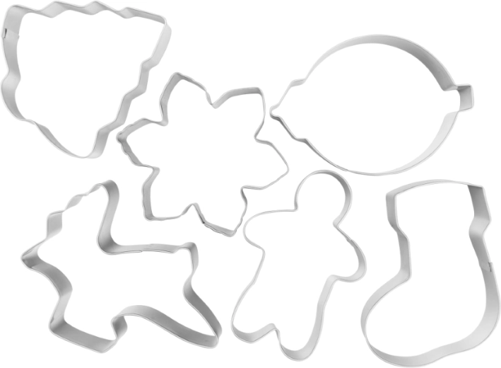 Christmas Bakeshop set of 6 stainless steel Christmas cookie cutters