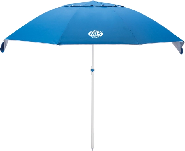 Beach umbrella and windbreak NILS CAMP 190 cm blue