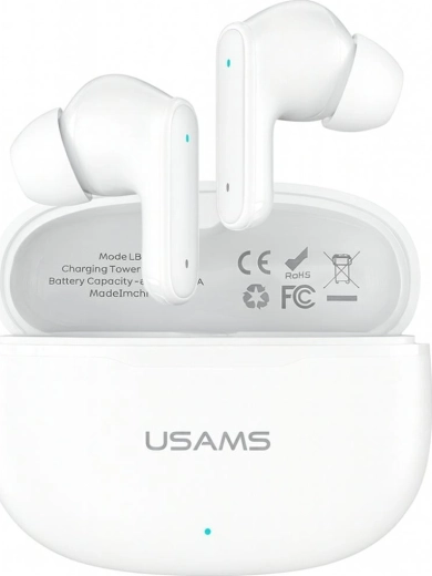 Belaidės ausinės TWS USAMS E05 Bluetooth 6.0 baltos