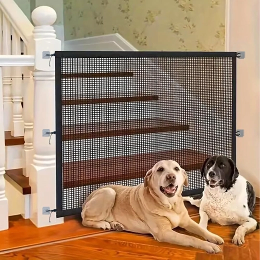 Tinklinė saugos užtvara durims ir laiptams šunims ir katėms 110 × 72 cm
