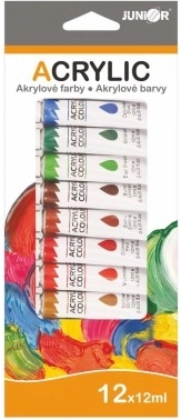 Akriliniai dažai 12×12 ml dėžutėje