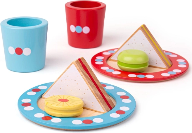 Medinė taškuota arbatos užkandžių rinkinio BIGJIGS TOYS