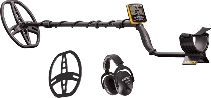 Garrett Ace Apex Metal Detector with 8.5" × 11" Raider coil and MS-3 wireless headphones