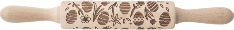 Wooden embossed rolling pin with Easter motif 16/33 cm