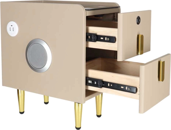 Practical bedside storage space