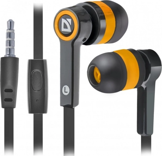 Pulse Headphones with Microphone Black-Orange