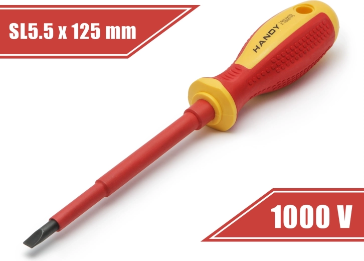 Insulated flat-head screwdriver 5.5 × 125 mm for up to 1000 V