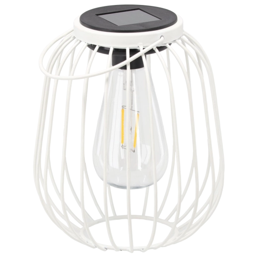 Solar metal lantern white 19 cm
