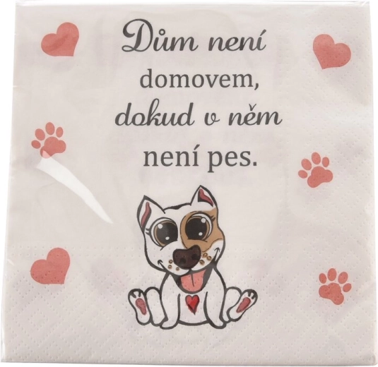 Popierinės vienkartinės servetėlės Dog home 33 × 33 cm, 20 vnt.