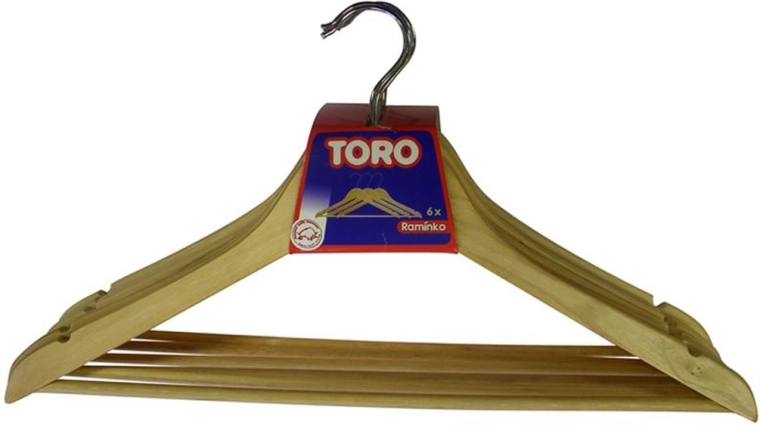 TORO Wooden Clothes Hangers, Set of 6