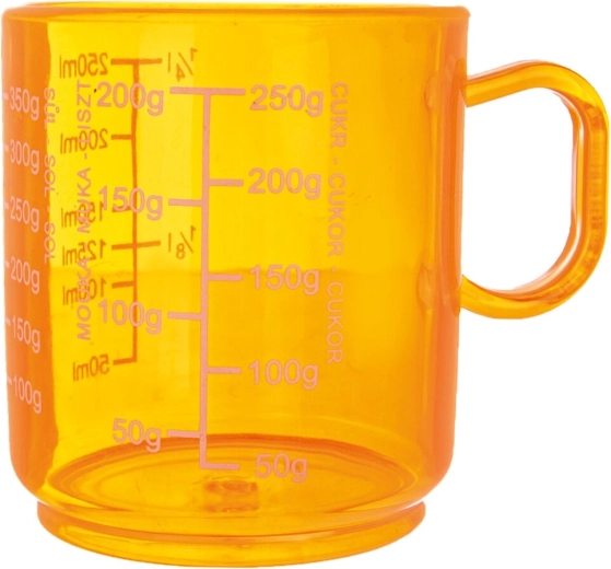 Plastikinis virtuvinis matavimo indelis 250 ml, oranžinis