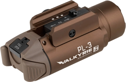 Tactical weapon light Olight PL-3R Valkyrie Desert Tan, rechargeable 900 mAh