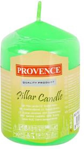 Green cylindrical paraffin candle 8 × 5 cm