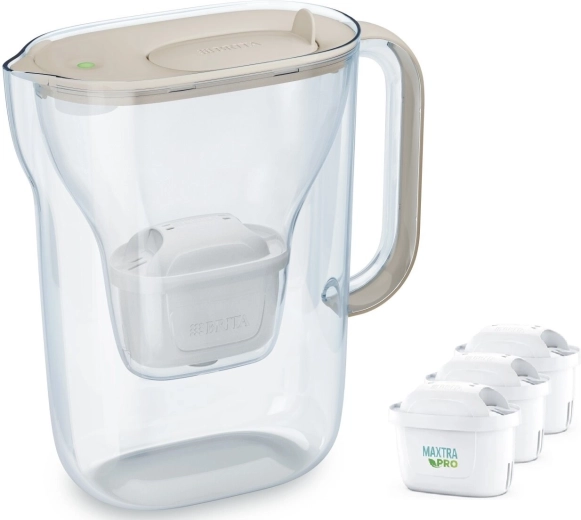 Style Essential Water Filter Jug 2.4 L, Sand + 3 Filters