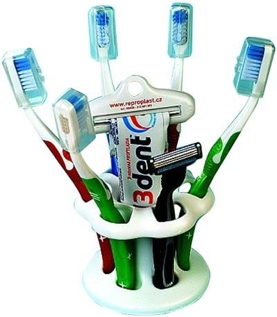 Plastic toothbrush holder for 6 brushes, diameter 10.5 cm