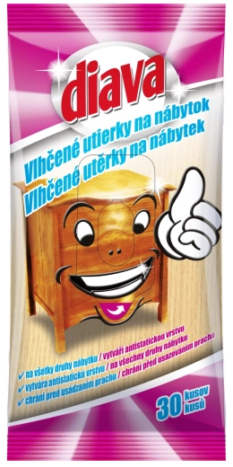 Diava drėgnos servetėlės baldams, 30 vnt.