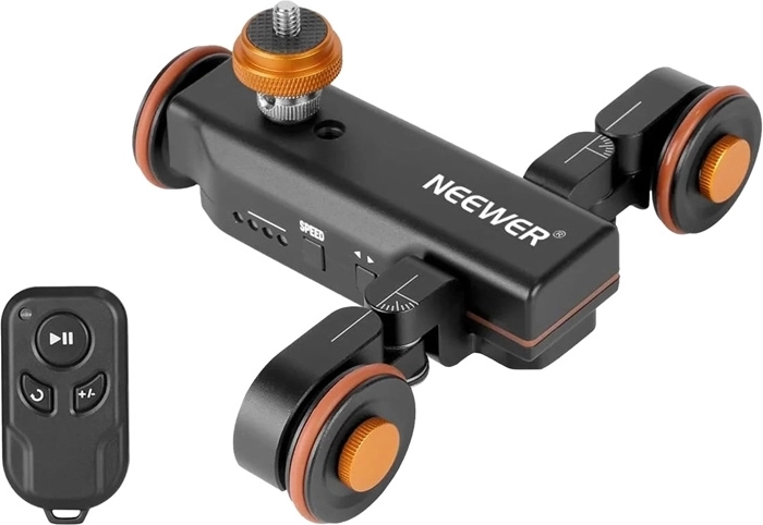 NEEWER DL100 motorized three-wheel camera dolly with remote control