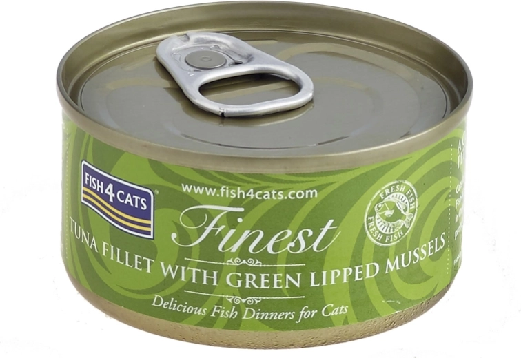 Cat food can with tuna and green-lipped mussel 70 g FISH4CATS Finest