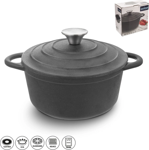 Cast iron pot with lid 2.7 L