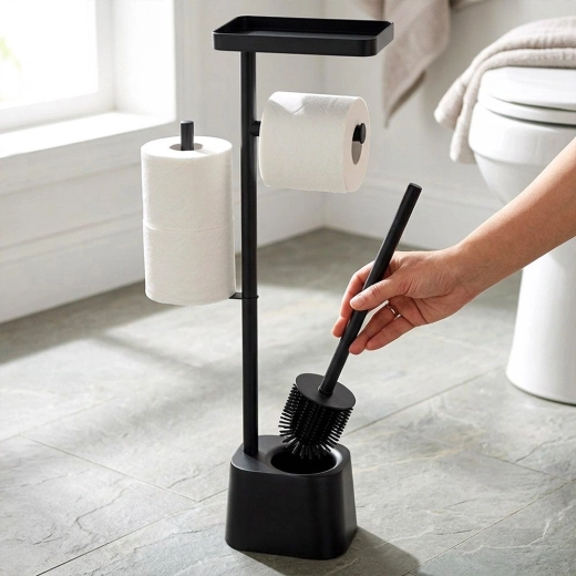 Silicone toilet brush for easy cleaning