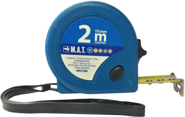 Retractable measuring tape 2 m × 19 mm ASSISTENT