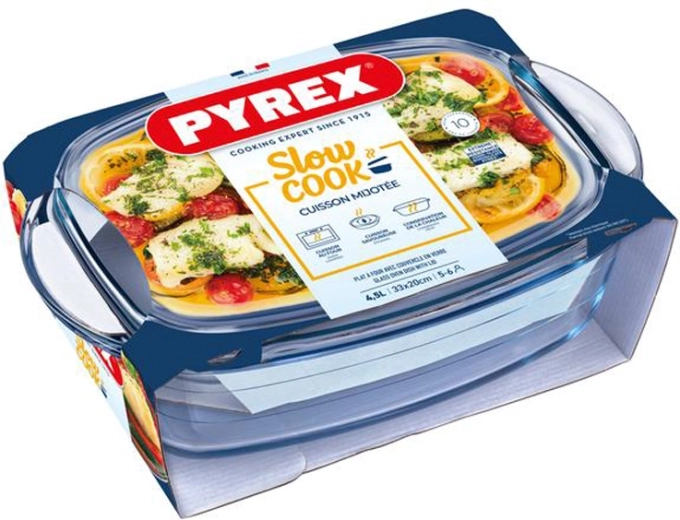 Pyrex glass baking dish with lid 4.5 l