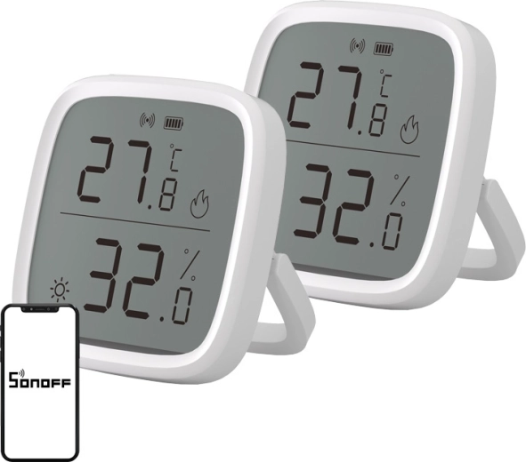 Sonoff ZigBee SNZB-02D temperatūros ir drėgmės jutiklis (2 vnt.)