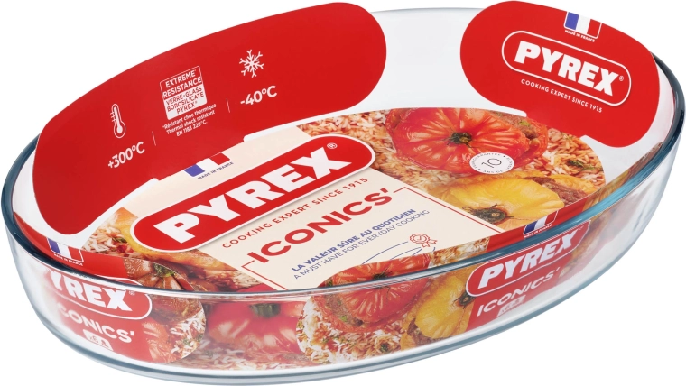 PYREX ovalus kepimo indas 4,2 l, stiklas 40 × 27 × 7 cm